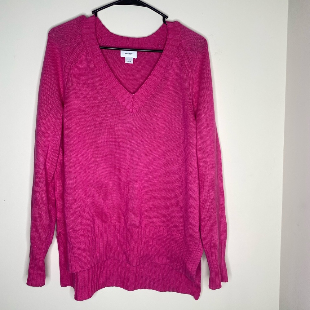 Pink V-Neck Sweater